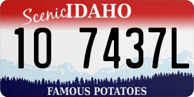 ID license plate 1O7437L