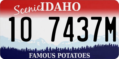 ID license plate 1O7437M