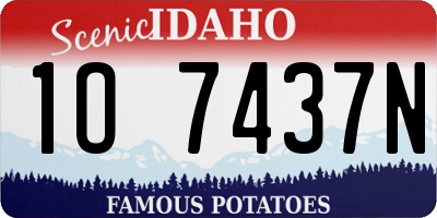 ID license plate 1O7437N