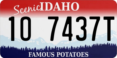 ID license plate 1O7437T