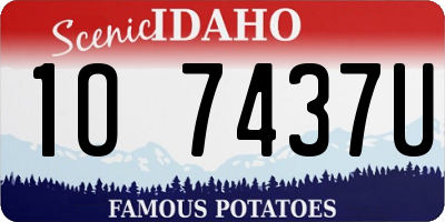 ID license plate 1O7437U