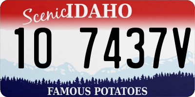 ID license plate 1O7437V