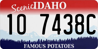 ID license plate 1O7438C