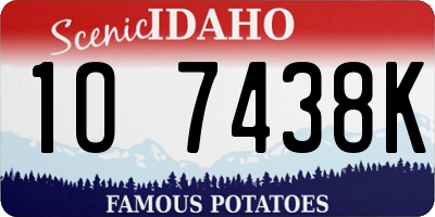 ID license plate 1O7438K