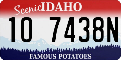 ID license plate 1O7438N