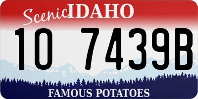 ID license plate 1O7439B