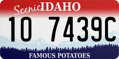 ID license plate 1O7439C