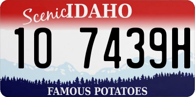 ID license plate 1O7439H