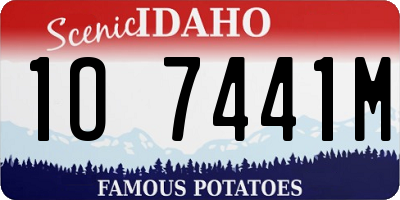 ID license plate 1O7441M