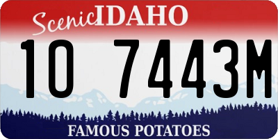 ID license plate 1O7443M