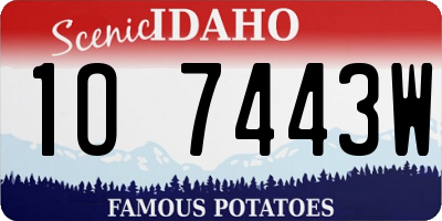 ID license plate 1O7443W