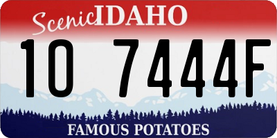 ID license plate 1O7444F