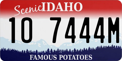 ID license plate 1O7444M