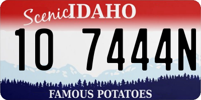 ID license plate 1O7444N