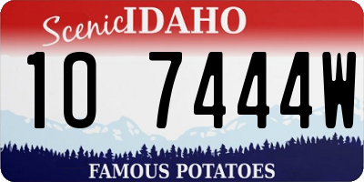 ID license plate 1O7444W