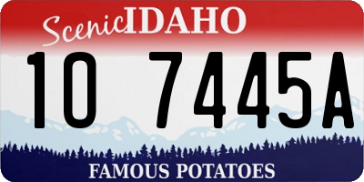 ID license plate 1O7445A