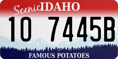 ID license plate 1O7445B