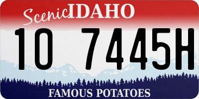 ID license plate 1O7445H