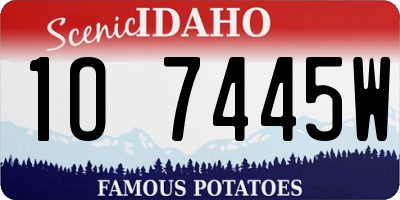 ID license plate 1O7445W