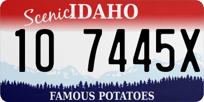 ID license plate 1O7445X