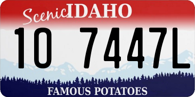 ID license plate 1O7447L