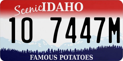 ID license plate 1O7447M