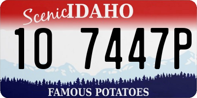 ID license plate 1O7447P
