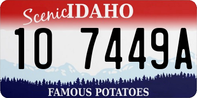 ID license plate 1O7449A