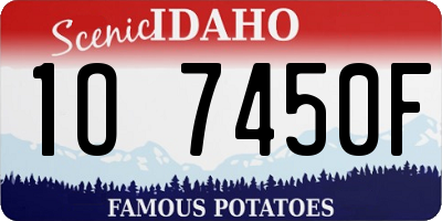 ID license plate 1O7450F