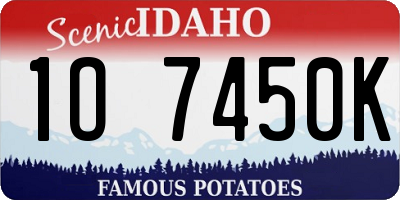ID license plate 1O7450K