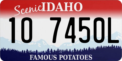 ID license plate 1O7450L