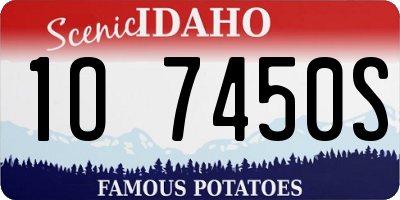 ID license plate 1O7450S
