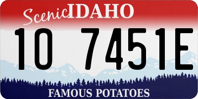 ID license plate 1O7451E