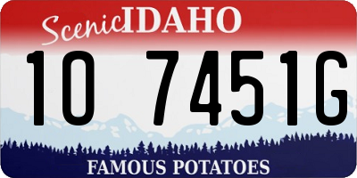 ID license plate 1O7451G