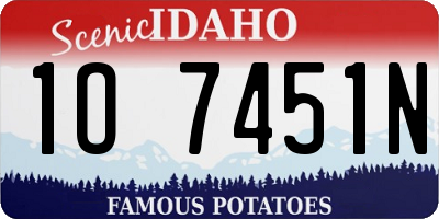 ID license plate 1O7451N