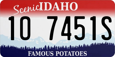 ID license plate 1O7451S