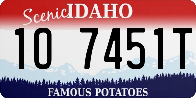 ID license plate 1O7451T