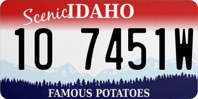 ID license plate 1O7451W