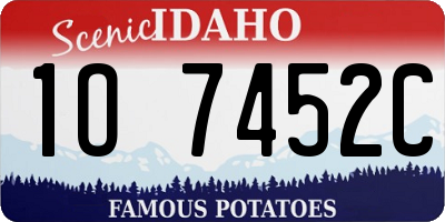 ID license plate 1O7452C