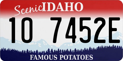 ID license plate 1O7452E