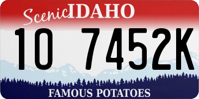 ID license plate 1O7452K