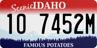 ID license plate 1O7452M