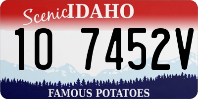 ID license plate 1O7452V