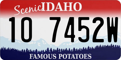 ID license plate 1O7452W