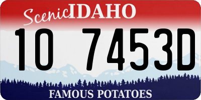 ID license plate 1O7453D