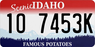 ID license plate 1O7453K