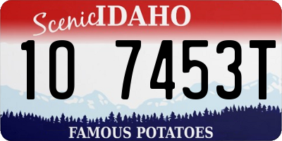 ID license plate 1O7453T