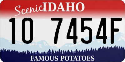 ID license plate 1O7454F
