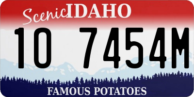 ID license plate 1O7454M