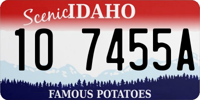 ID license plate 1O7455A